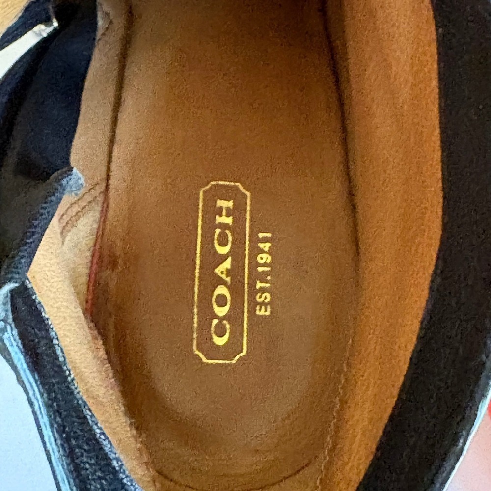Coach Women Ursa Ankle Boots Leather Stiletto 9M Black Croc Strap 9M w/Box Q3022 - Picture 15 of 16